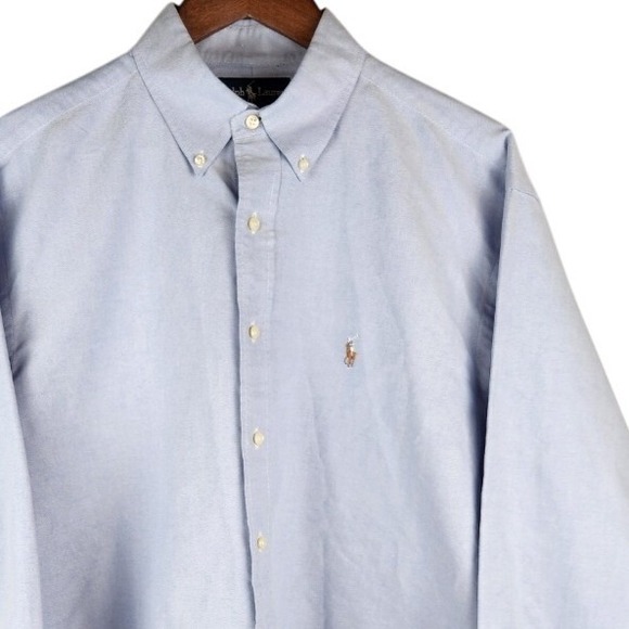 Ralph Lauren Other - Ralph Lauren Yarmouth Oxford Button Down Shirt Blue Mens 16 1/2 34 Flesh Pony
